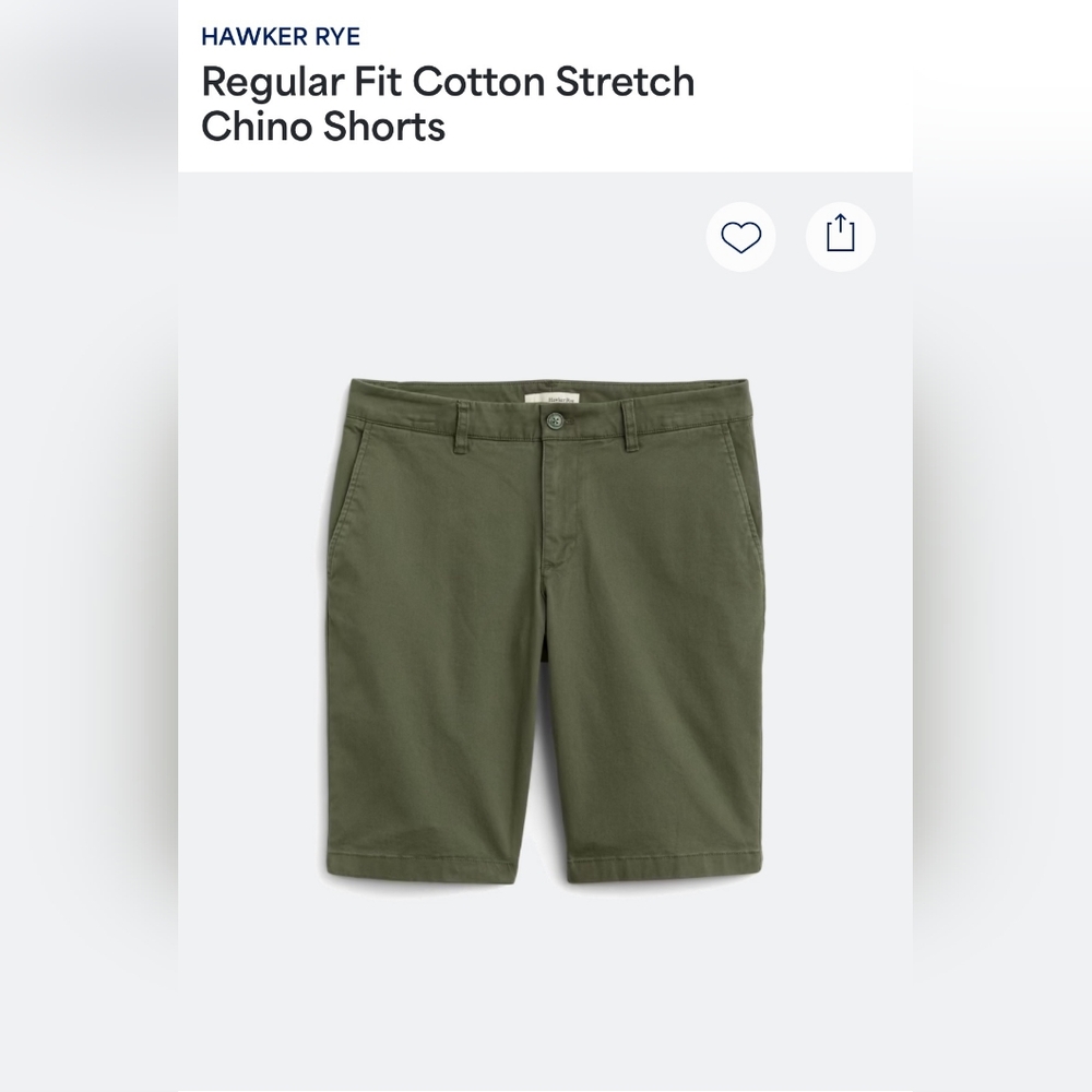 Hawker Rye Men's 30x9 Green Casual Shorts